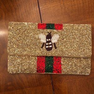Beaded clutch with Bee - Never used!